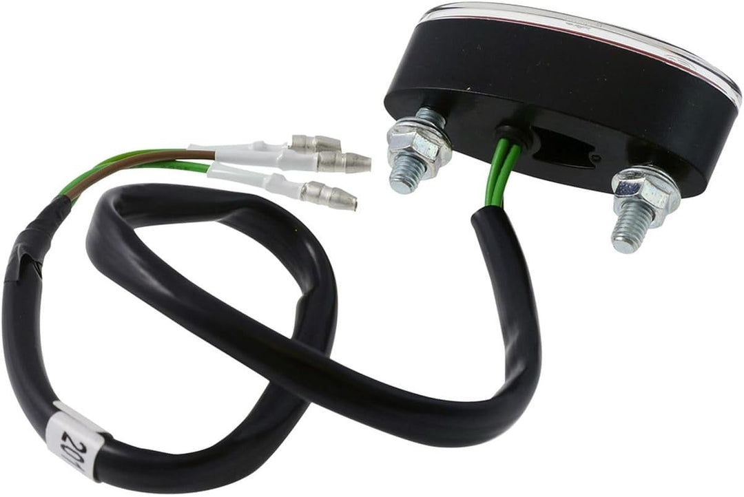 Rücklicht Power LED MINI OVAL, rotes Glas, Motorrad, Roller, Quad, universal