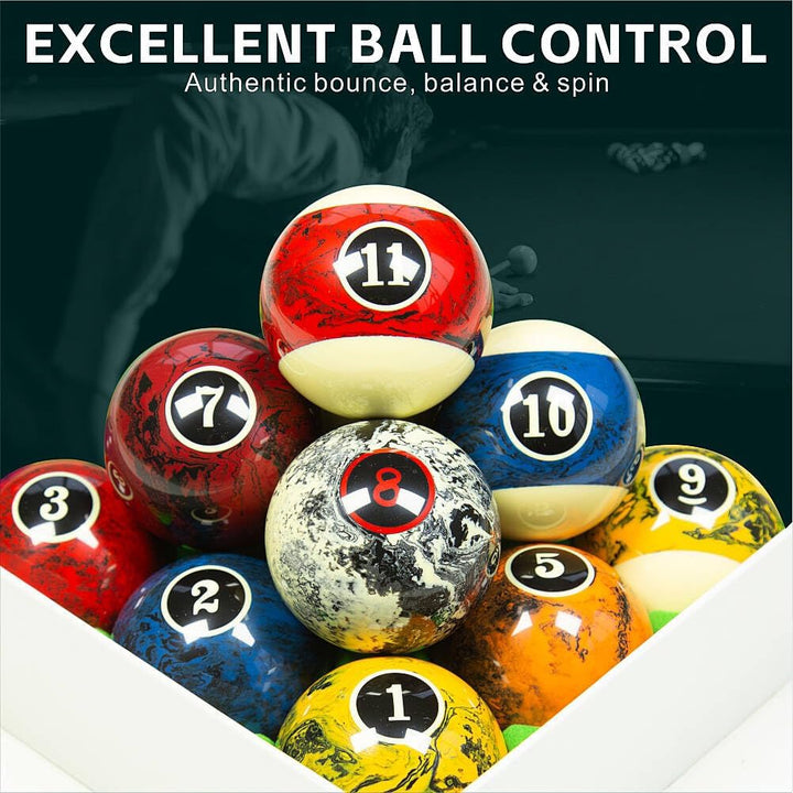 Premium 57mm Pool Ball Set - Durable Resin Billiard Balls Set for Professional & Home Game Rooms Wei