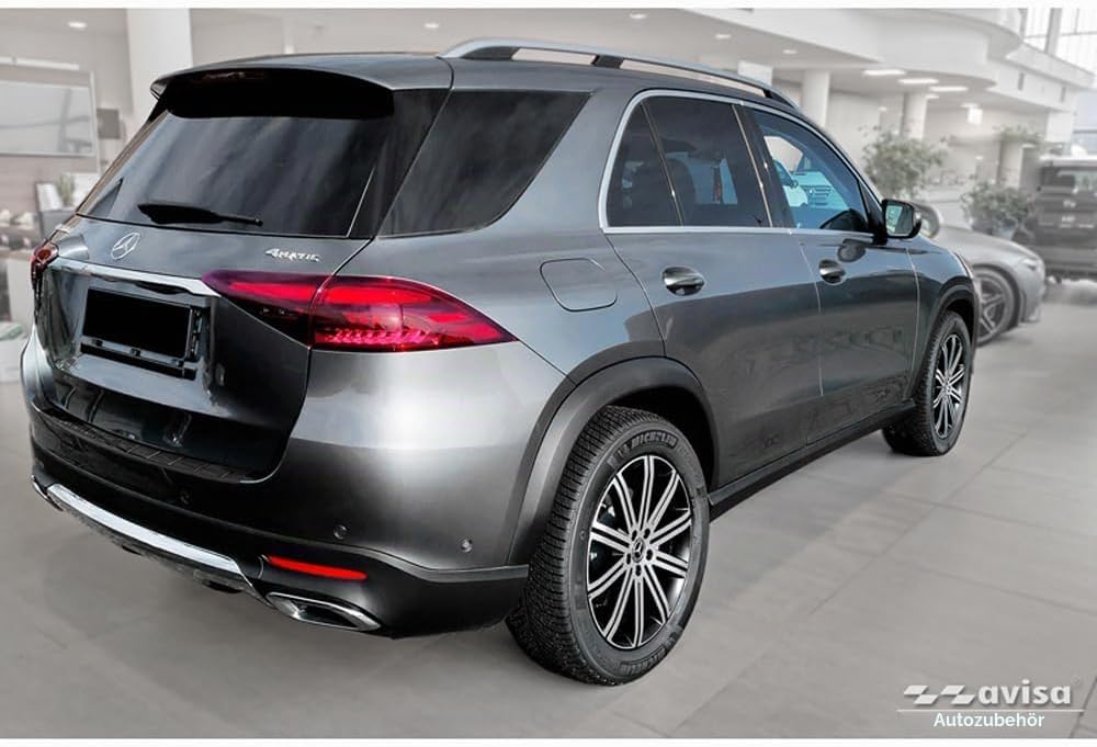 Avisa Schwarz Edelstahl Heckstossstangenschutz kompatibel mit Mercedes GLE II (W167) Facelift exkl.