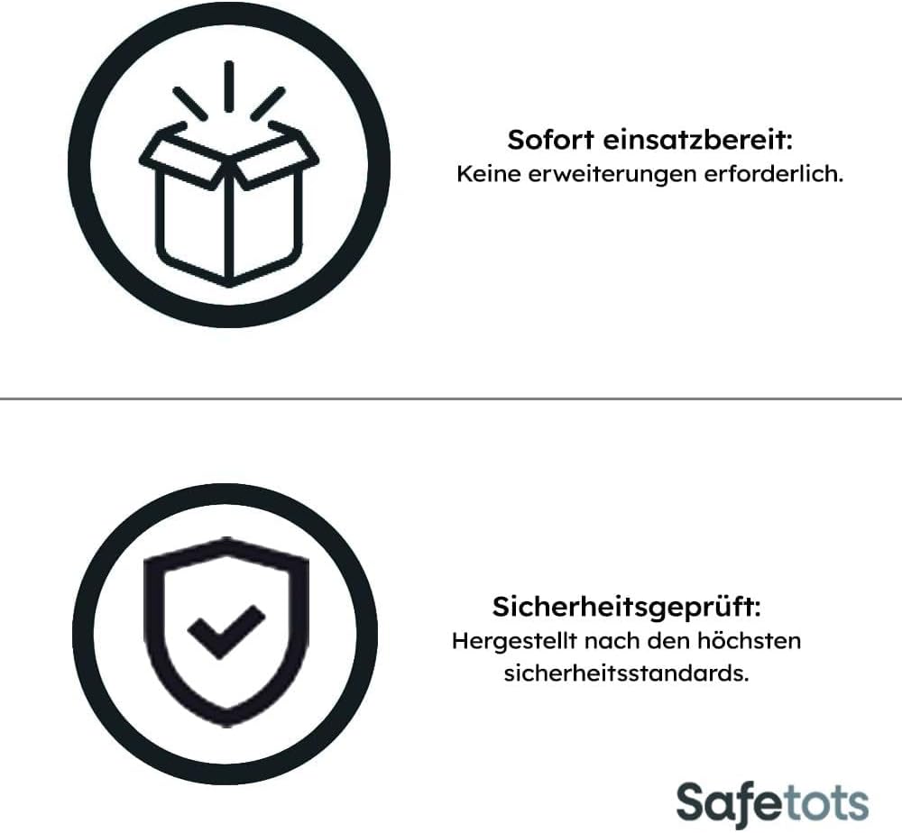 Safetots Druckmontage Selbstschliessendes Treppengitter, 75cm - 82cm, Weiss, Automatisch schliessend