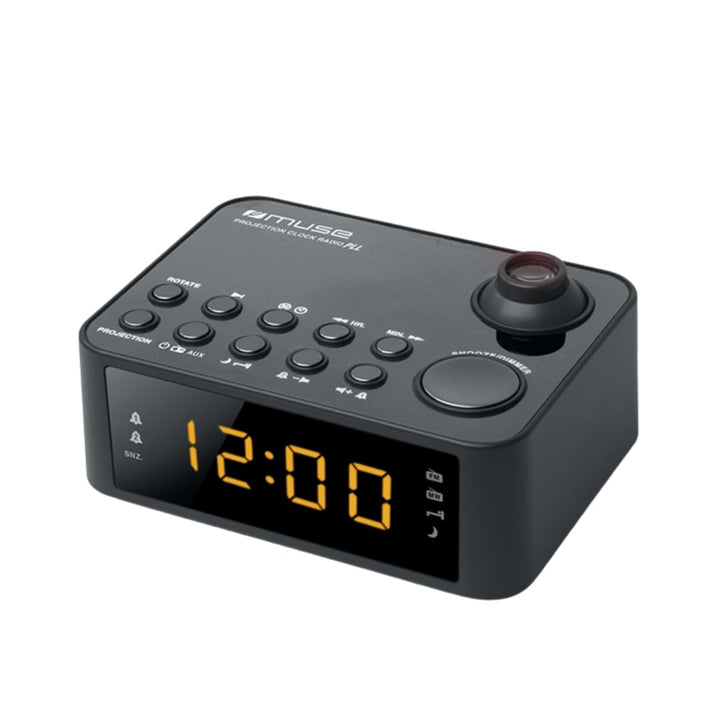 Muse M-178 P Radiowecker mit Uhrzeitprojektion, Schlummerfunktion, AUX-Eingang, Akku- oder Netzbetri