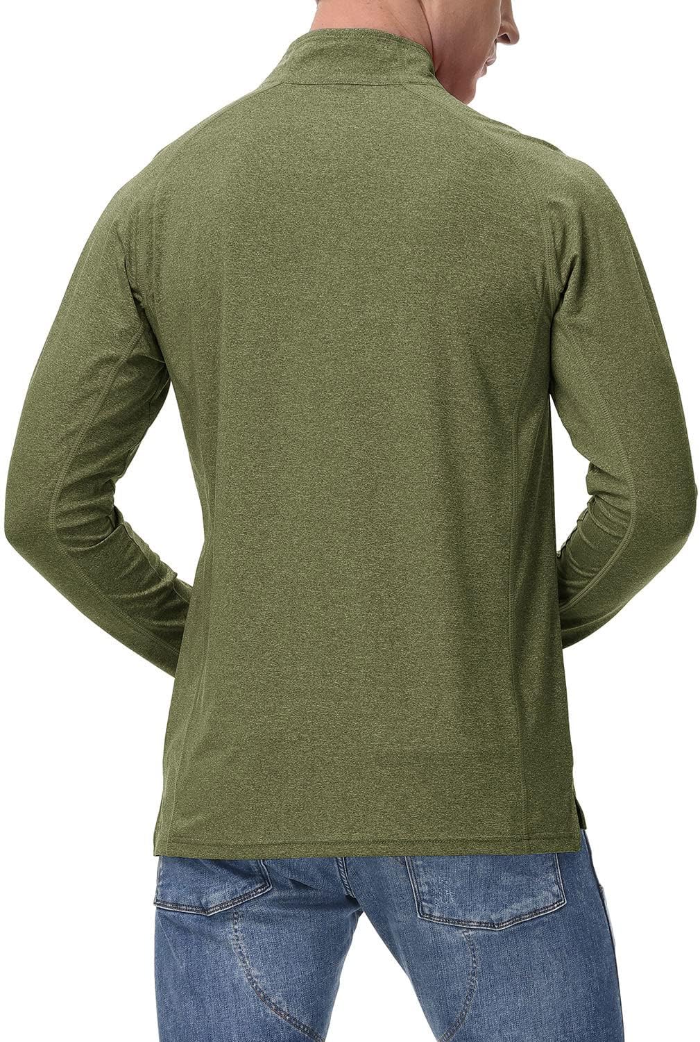 YSENTO Herren Laufshirt Langarm Sportshirt Atmungsaktiv Schnelltrocknend Leicht Funktionsshirt mit 1