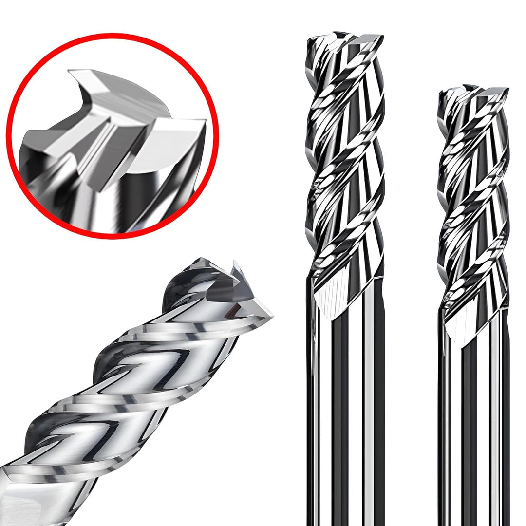 VHM Fräser, Schaftfräser, Alufräser Z=3, polierte Spannut, glat, scharf Ø 1-20 mm für Alu, Kupfer, M