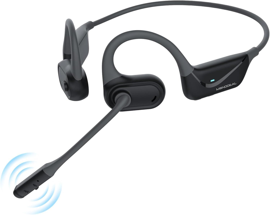 Bluetooth Headset mit Mikrofon Stummschalttaste, Multipoint-Verbindung, 29g Schwarz, Schwarz