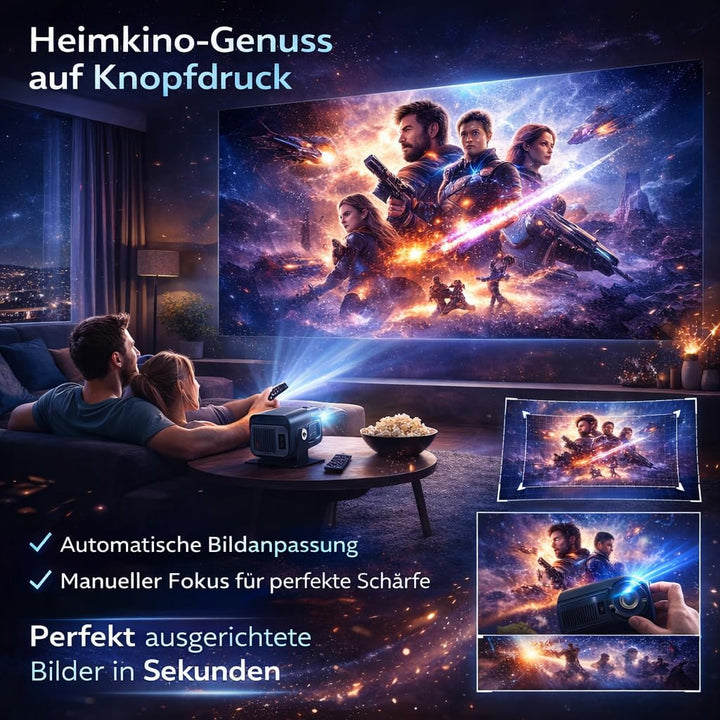 Osmo™ FlixPro Mini Beamer Projektor Heimkino WLAN 6 Bluetooth 4K 1080p LED HDMI