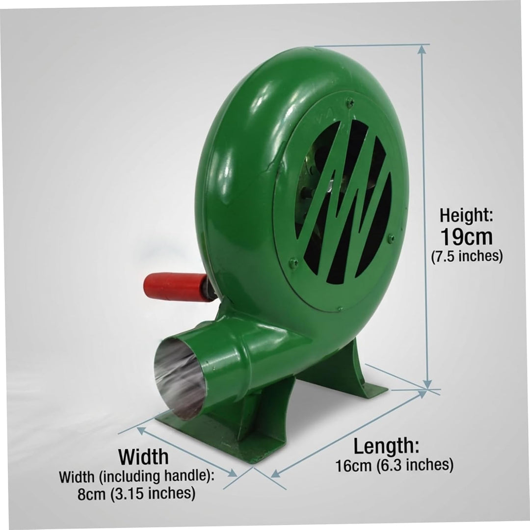 Forge Blower BBQ Fan & Fire Blower, 8W Portable Hand Crank for Outdoor Grilling, Fireplace, Forge, C