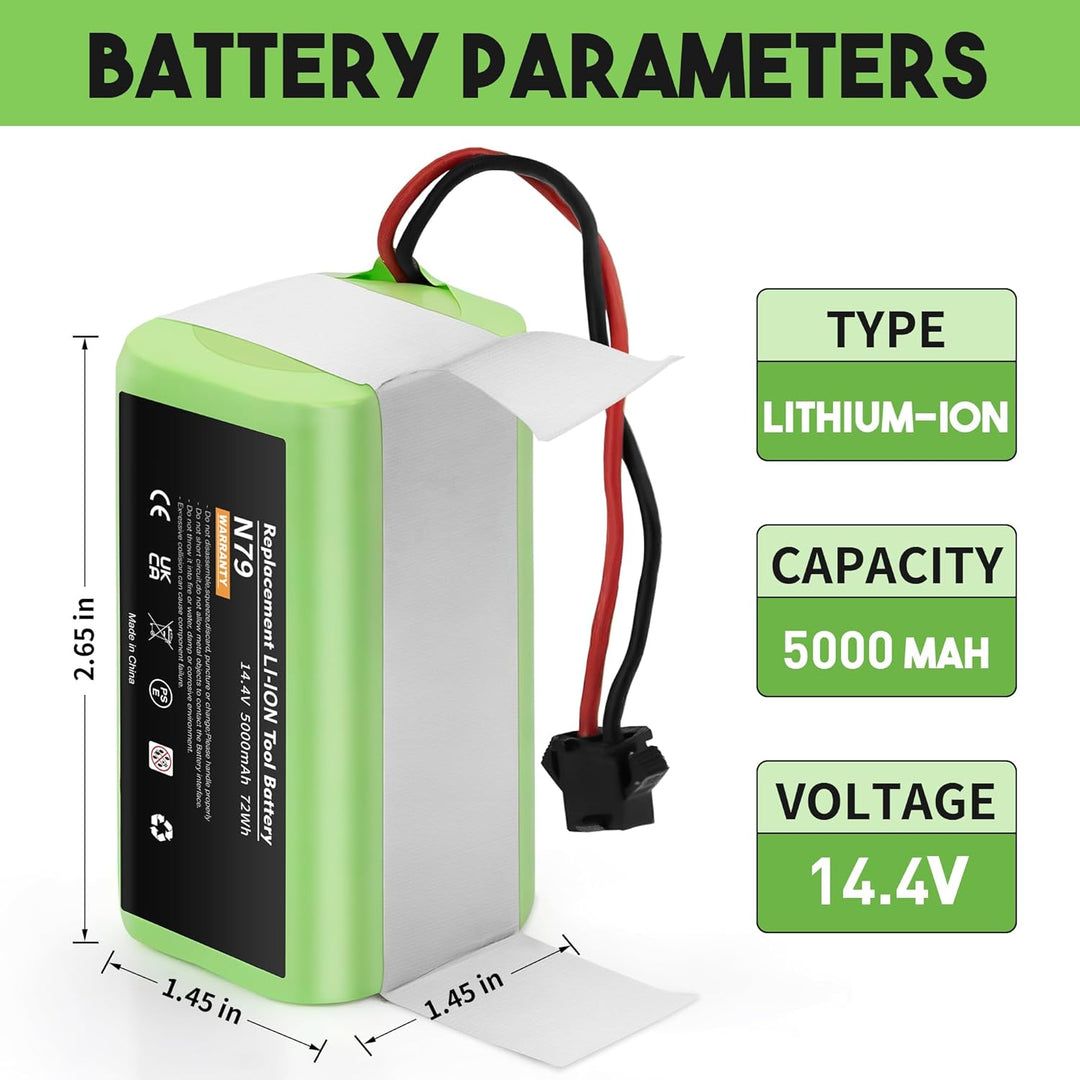 14.4V 5000mAh Ersatzakku für Eufy RoboVac G10 Hybrid G30 G20 G35 G40, für RoboVac 11 11S 11S MAX 12