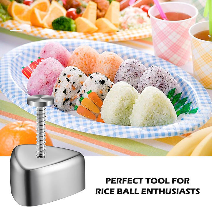 2 Stück Onigiri Form Sushi Maker Sushi Form Mold Edelstahl Dreieck Reisbällchen Maker Reisform DIY W