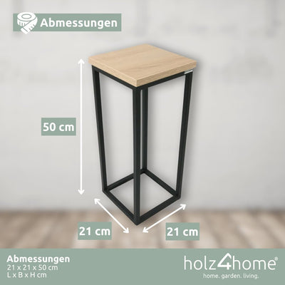 holz4home® Dekoständer aus MDF Eichenholz I Blumenständer Sonoma Eiche I Höhe: 50 cm I Dekosäule mit