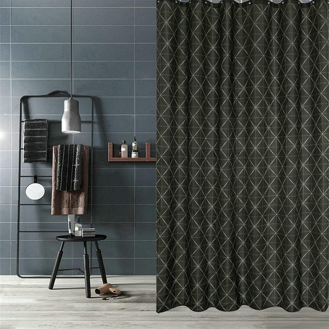 Gualiy Duschvorhang 180x200, Duschvorhang Schwarz Geometriemuster Waschbar Shower Curtains Duschvorh