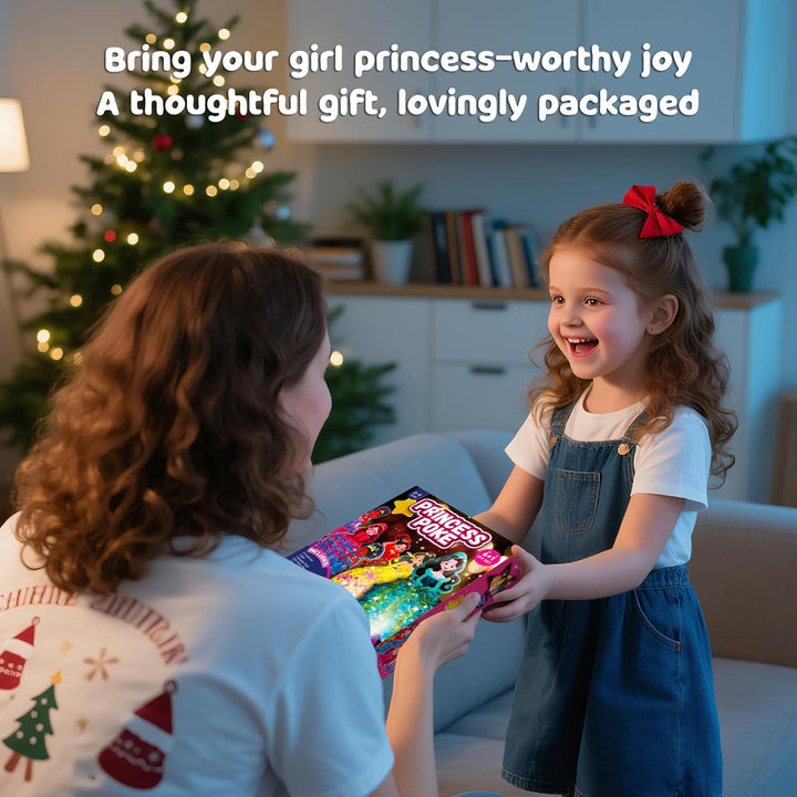 Poke Art Bastelset Kinder mit LED-Basis, Prinzessin DIY Kreativset, Schmutzfreies Basteln für Mädche