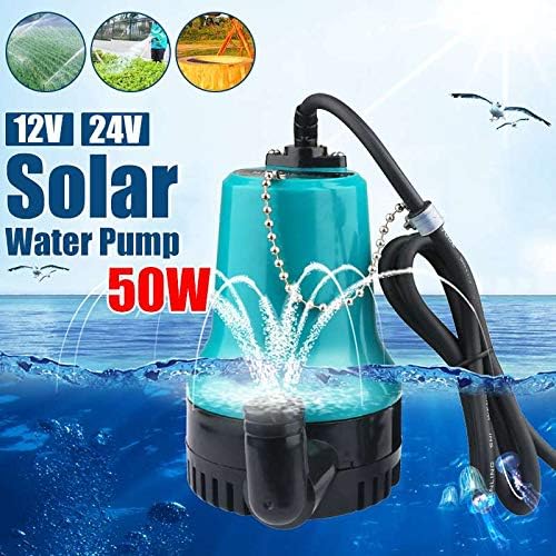 Tauchpumpe, DC 12V/24V Elektrische Solar Tauchpumpe Wasser Brunnenpumpe, 1.5 m Anschlusskabel, Förde