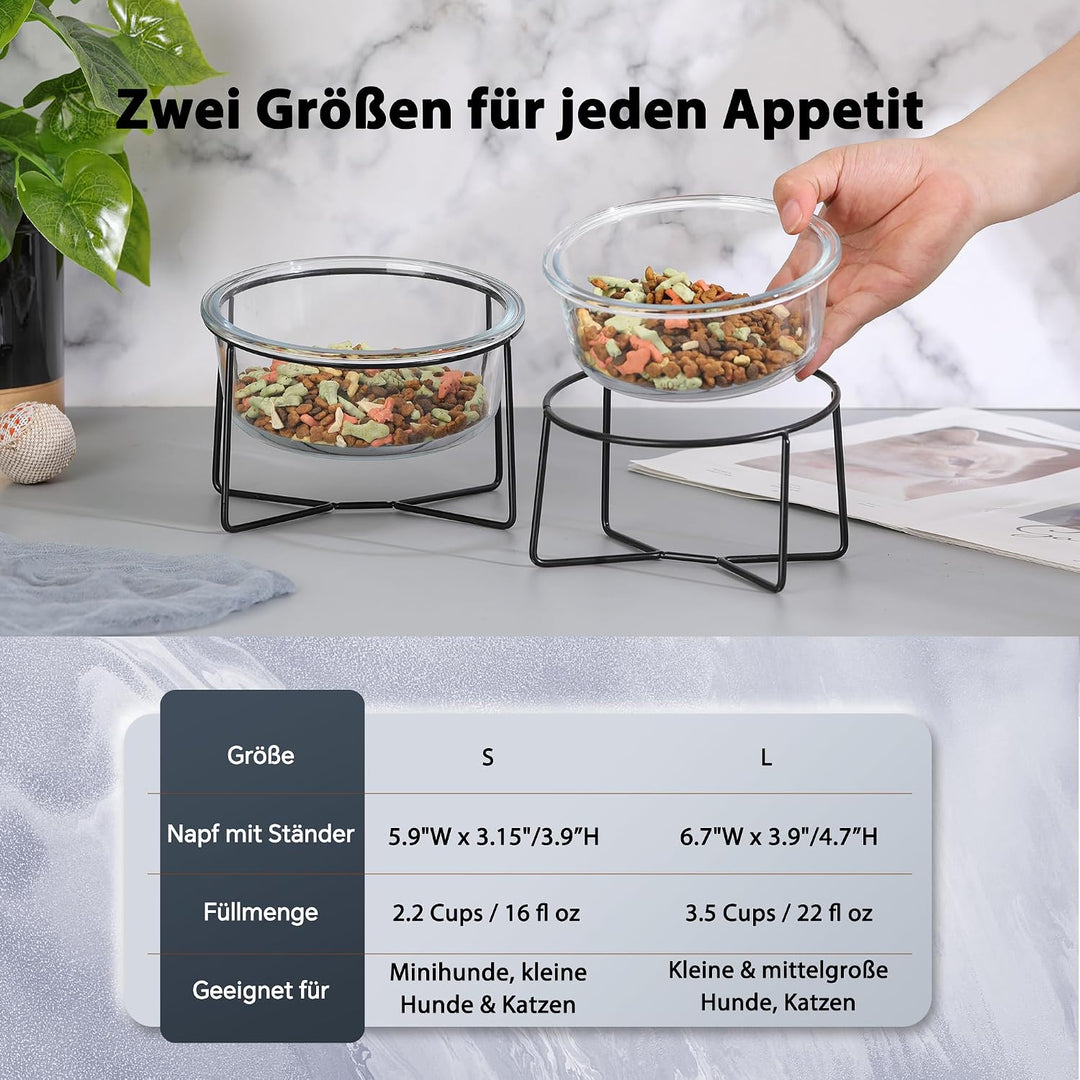 Katzennapf Hundenapf - Futternapf Katze Hund - Katzennapf Erhöht mit Ständer - Fressnapf Wasser Futt