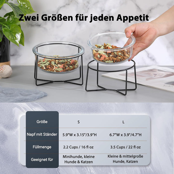 Katzennapf Hundenapf - Futternapf Katze Hund - Katzennapf Erhöht mit Ständer - Fressnapf Wasser Futt