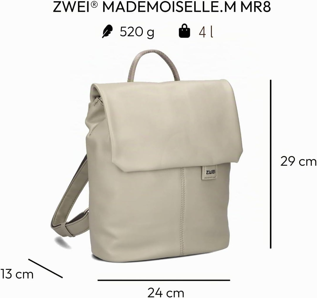 Zwei Damen City-Rucksack Mademoiselle.M MR8 4 Liter weiches Kunstleder, Magnet-Verschlussklappe, Hau
