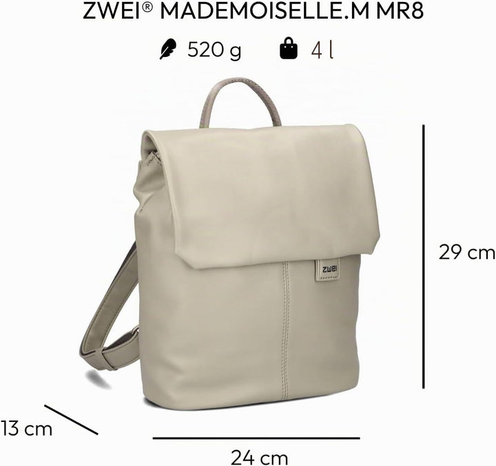 Zwei Damen City-Rucksack Mademoiselle.M MR8 4 Liter weiches Kunstleder, Magnet-Verschlussklappe, Hau