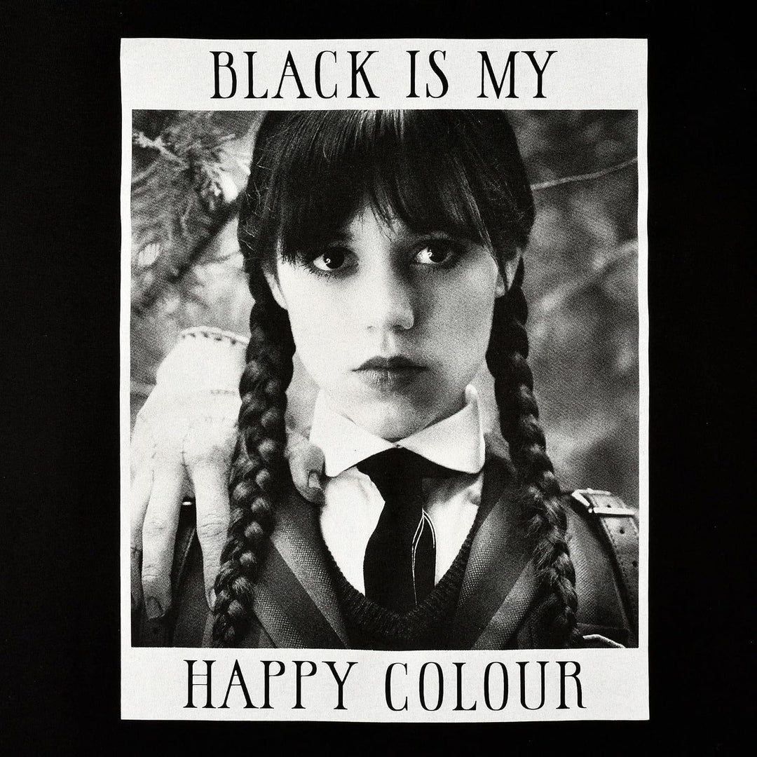 Elbenwald Wednesday T-Shirt mit verschiedenen Motiven für Herren Damen Unisex Baumwolle schwarz S Bl