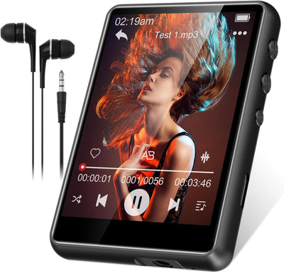 64GB MP3 Player, Bluetooth 5.3 HiFi Music Player, 2.4-Zoll Touchscreen MP3 Player mit Lautsprecher R