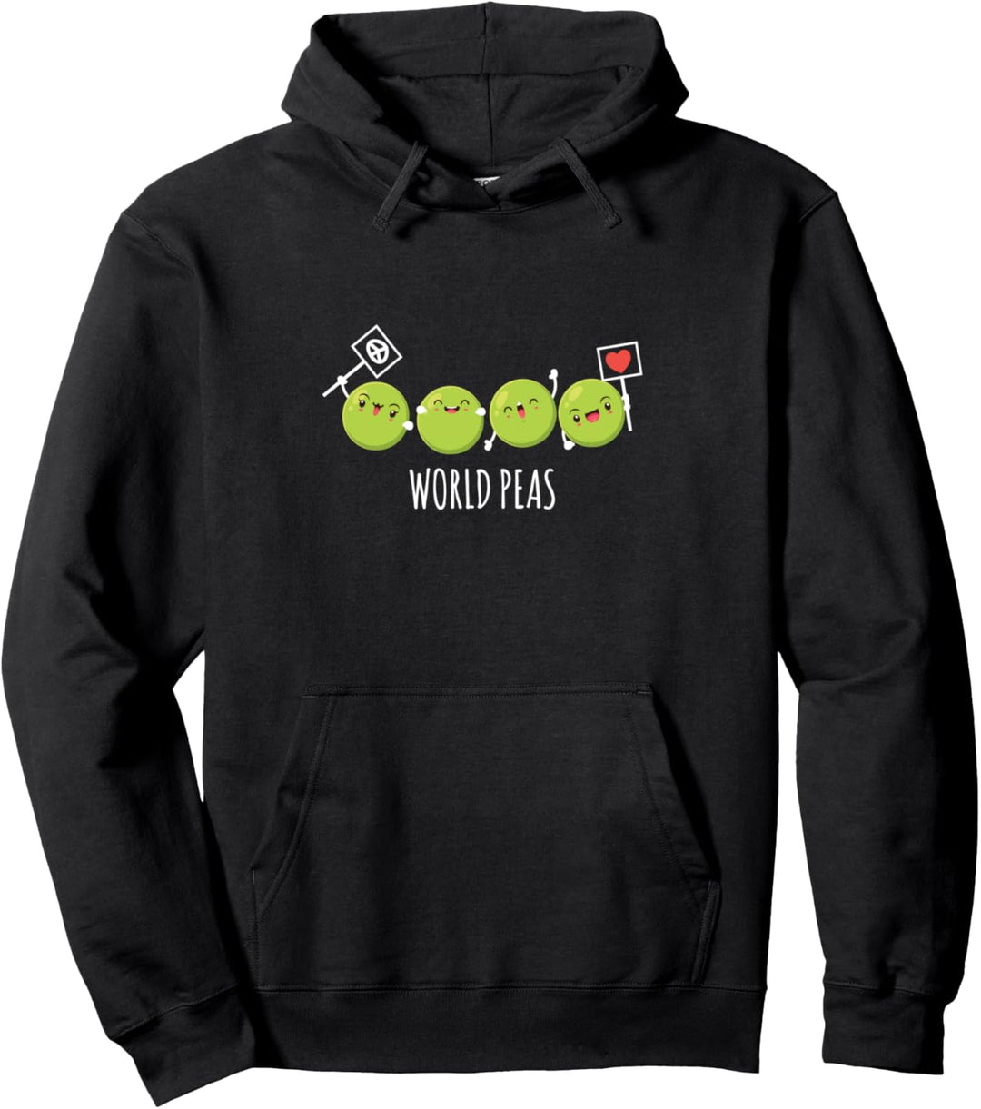 World Peas I Vegan Veganer Vegetarier Gemüse Erbsen Pullover Hoodie