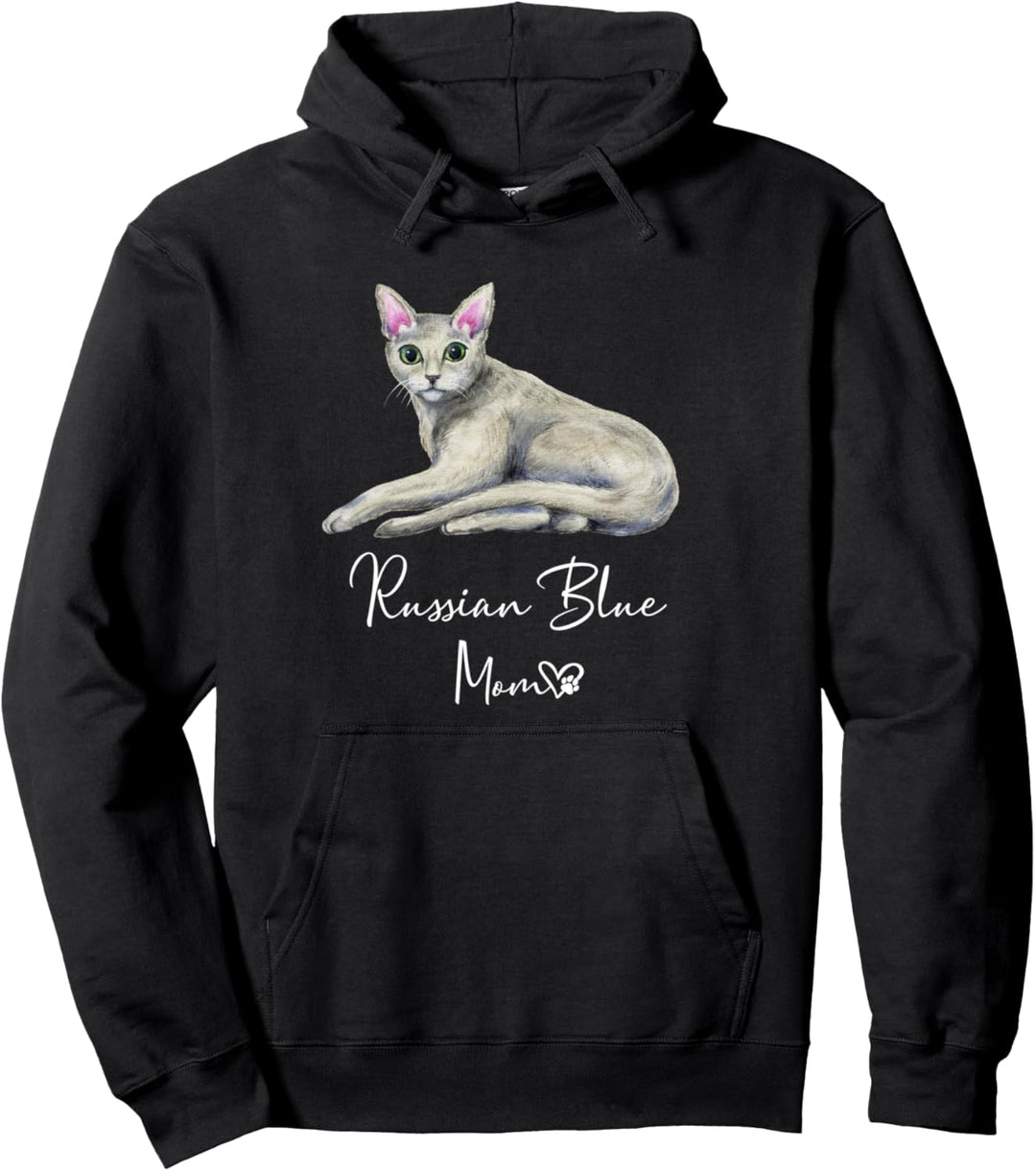 RUSSIAN BLUE MOM Mama Katze Katzenmama Frauchen Pullover Hoodie