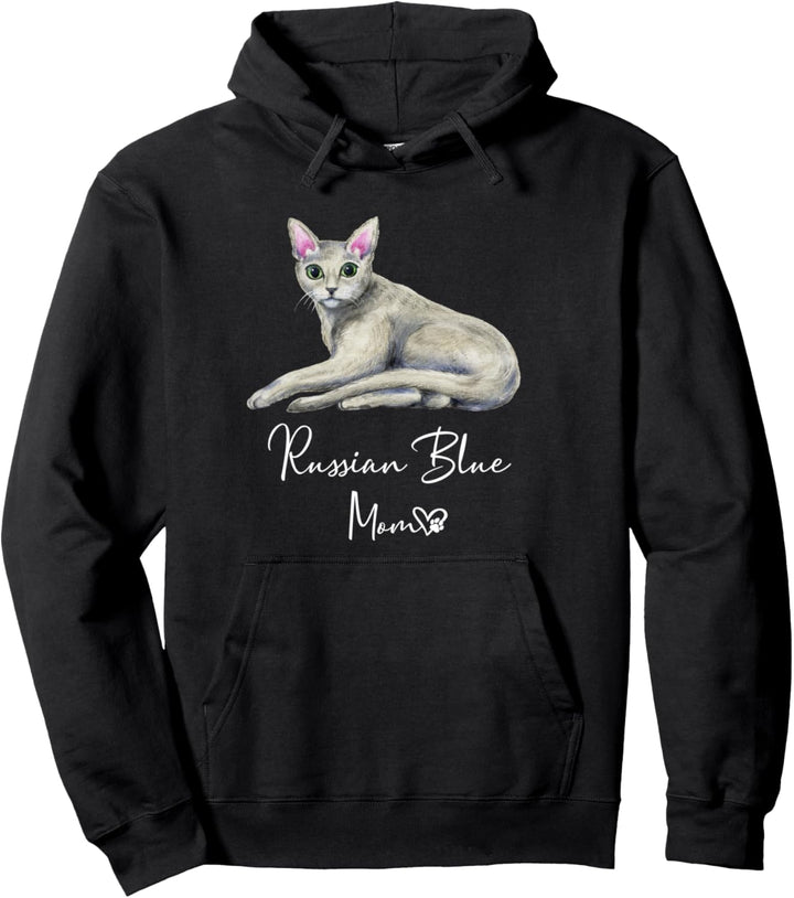 RUSSIAN BLUE MOM Mama Katze Katzenmama Frauchen Pullover Hoodie