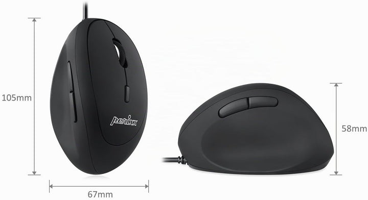 Perixx PERIMICE-519 Ergonomische Maus - Vertikales Design - kleine Handgrössen oder für Unterwegs -