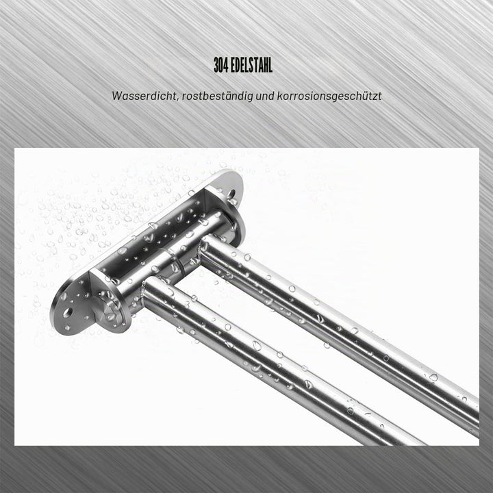 qobobo 180° Drehung Edelstahl Handtuchstange Doppelt Armen Schwenkarm 40 cm Bad V2A Rostfreier Handt