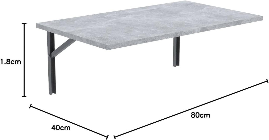 mikon 80x40 | Wandklapptisch Klapptisch Wandtisch Küchentisch Schreibtisch Kindertisch | Beton 80x40