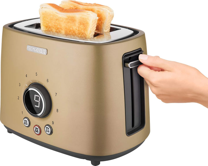 SENCOR STS 6057CH 2-Scheiben-Toaster (1000 Watt, Elektronischer Timer - 9 Stufen der Röstintensitätr