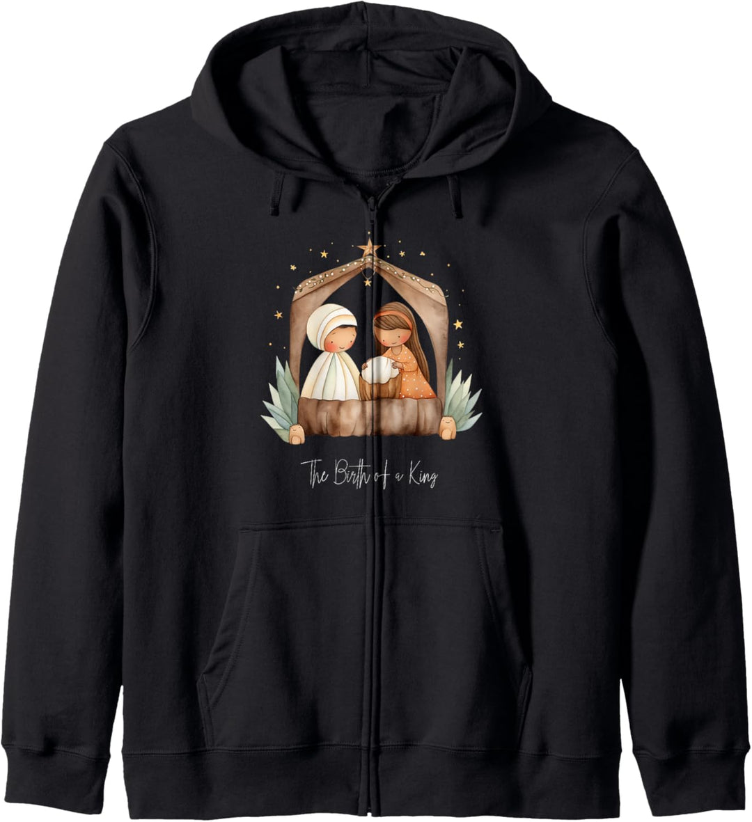 Boho Weihnachtskrippe Die Geburt eines Königs Weihnachten Kapuzenjacke