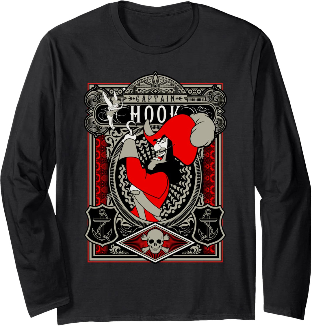 Disney Peter Pan Captain Hook Poster Langarmshirt