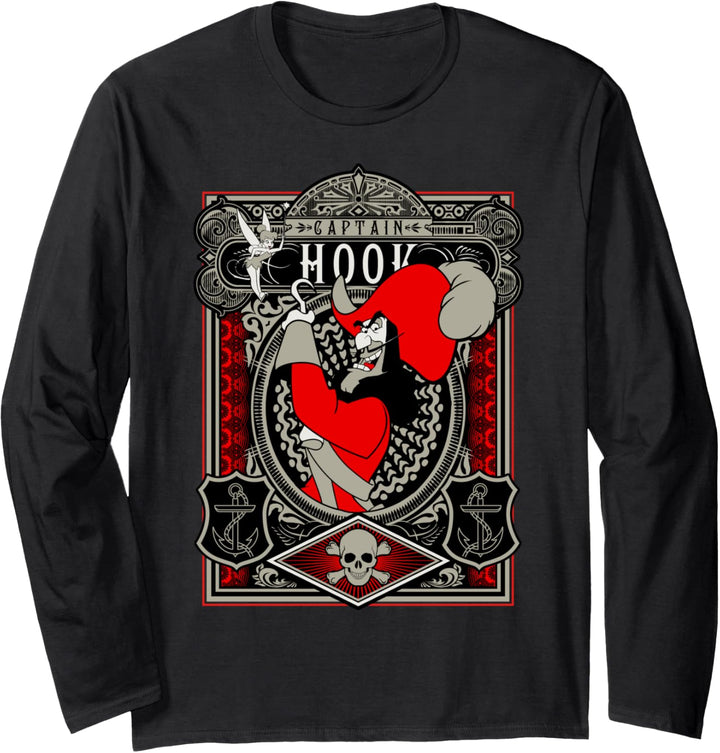 Disney Peter Pan Captain Hook Poster Langarmshirt