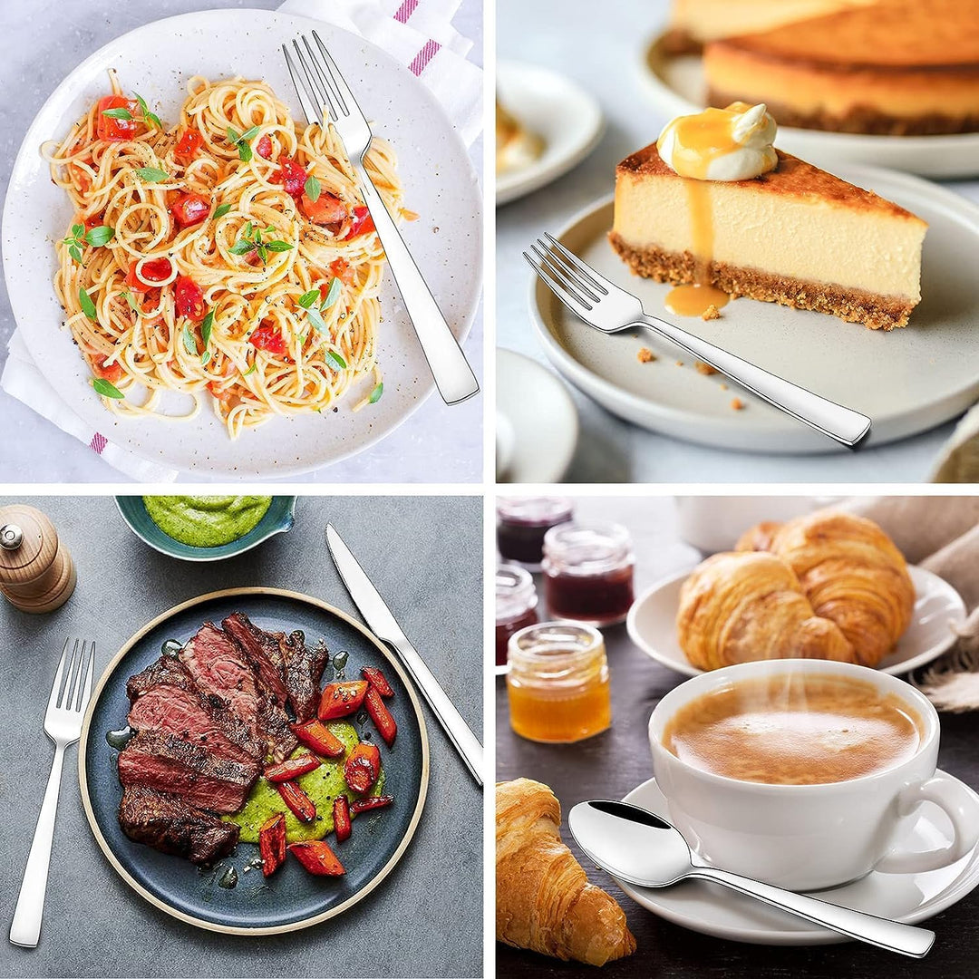 Terlulu Besteck Set 12 Personen, 60 teilig Edelstahl Besteckset, Essbesteck Set mit Messer Gabel Löf