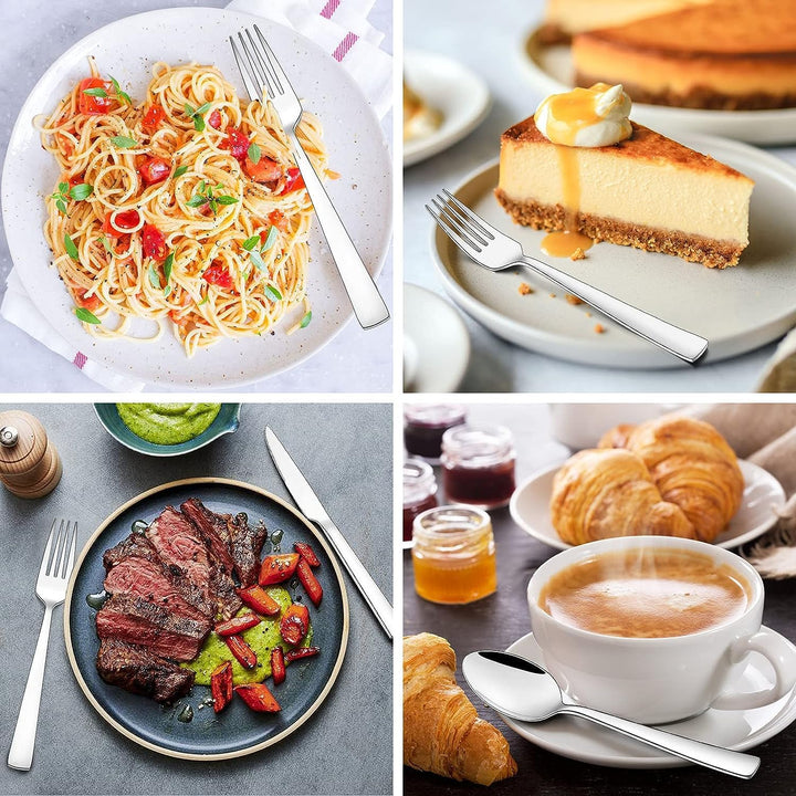 Terlulu Besteck Set 12 Personen, 60 teilig Edelstahl Besteckset, Essbesteck Set mit Messer Gabel Löf
