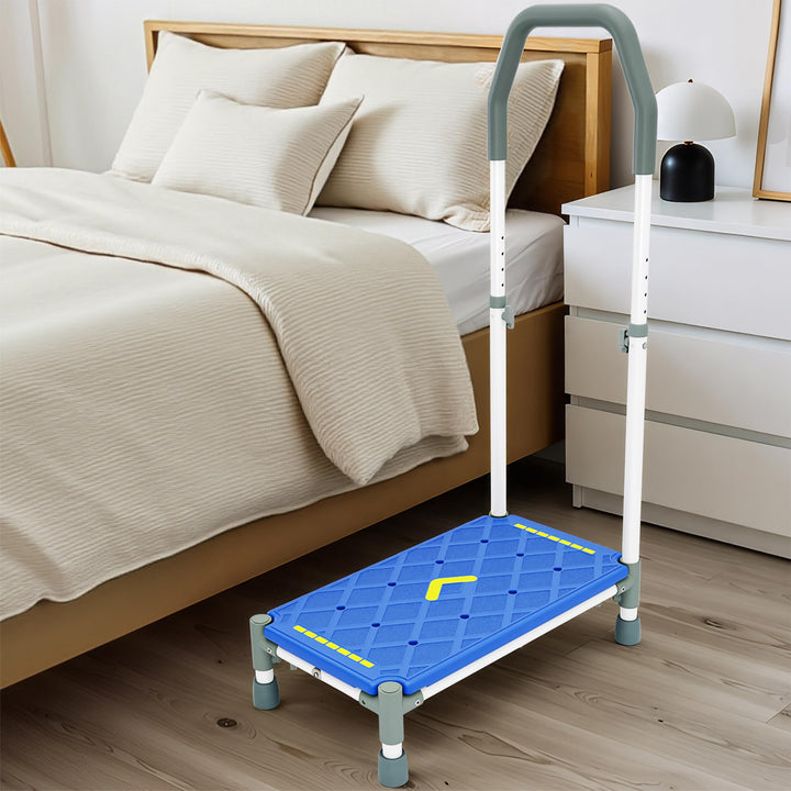 Tritthocker 55cm Trittfläche–Armlehnen höhenverstellbar,bis 225 kg,Nachtleuchtstreifen,rutschfest–Fü