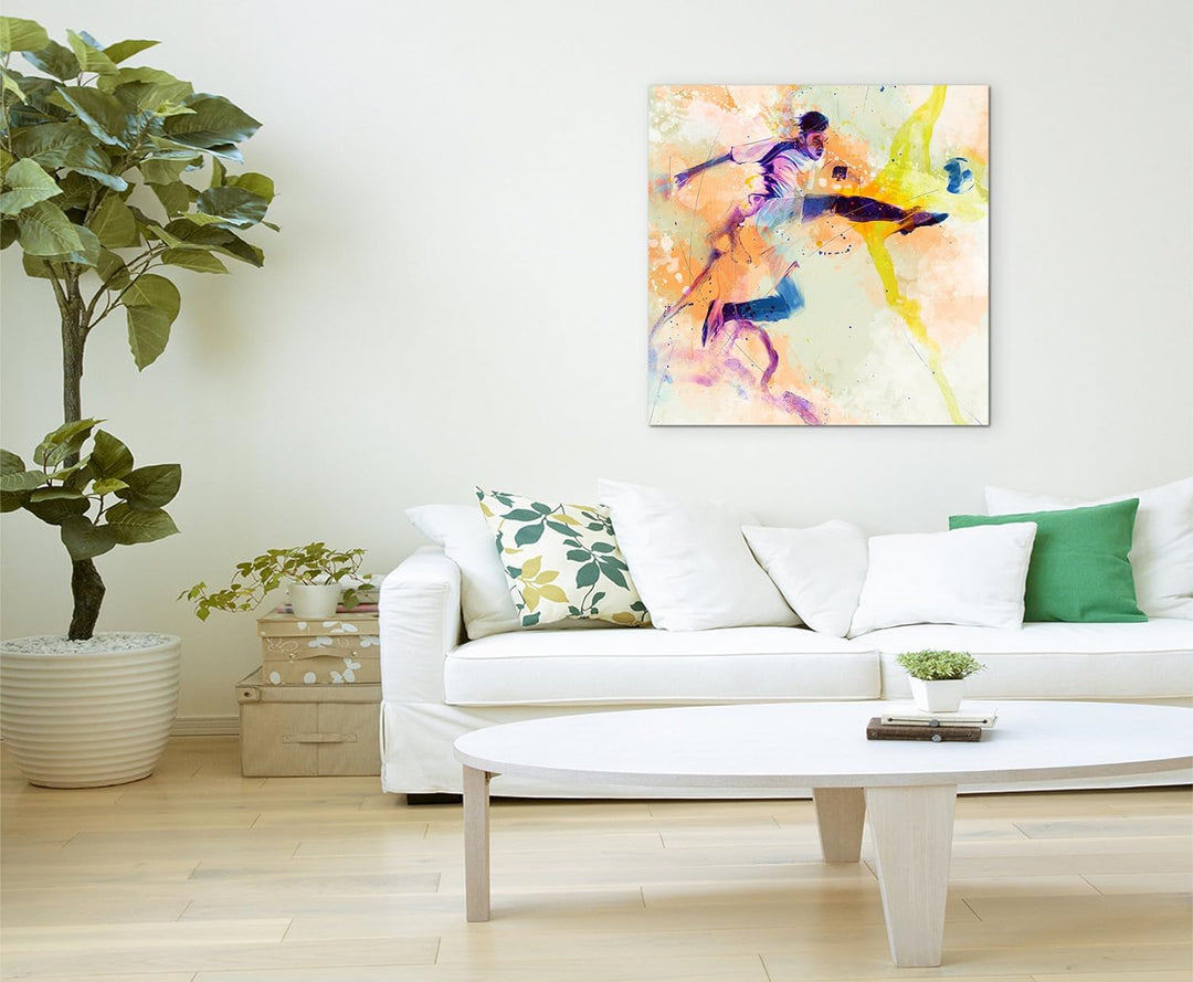 Fussball I 60x60cm Wandbild SPORTBILD Aquarell Art tolle Farben von Paul Sinus