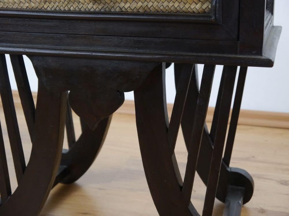 livasia Rattanschränkchen geschwungene Beine, Asiatischer Nachtschrank der Marke Asia Wohnstudio, Be