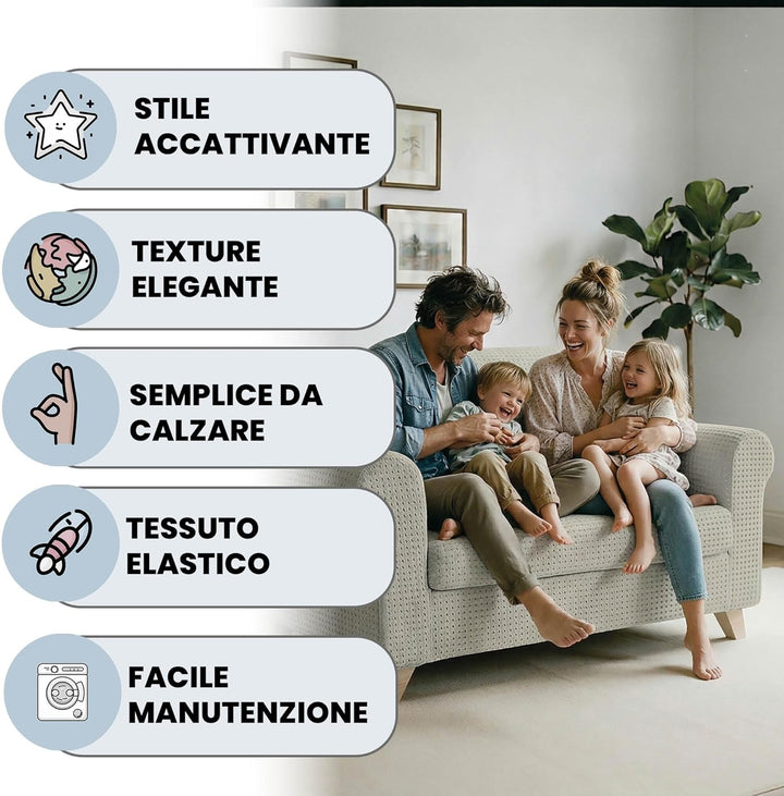 Italian Bed Linen MB Home Basic Iris Sofabezug, elastisch, Beige (Preme), 3-Sitzer, 190 bis 215 cm B