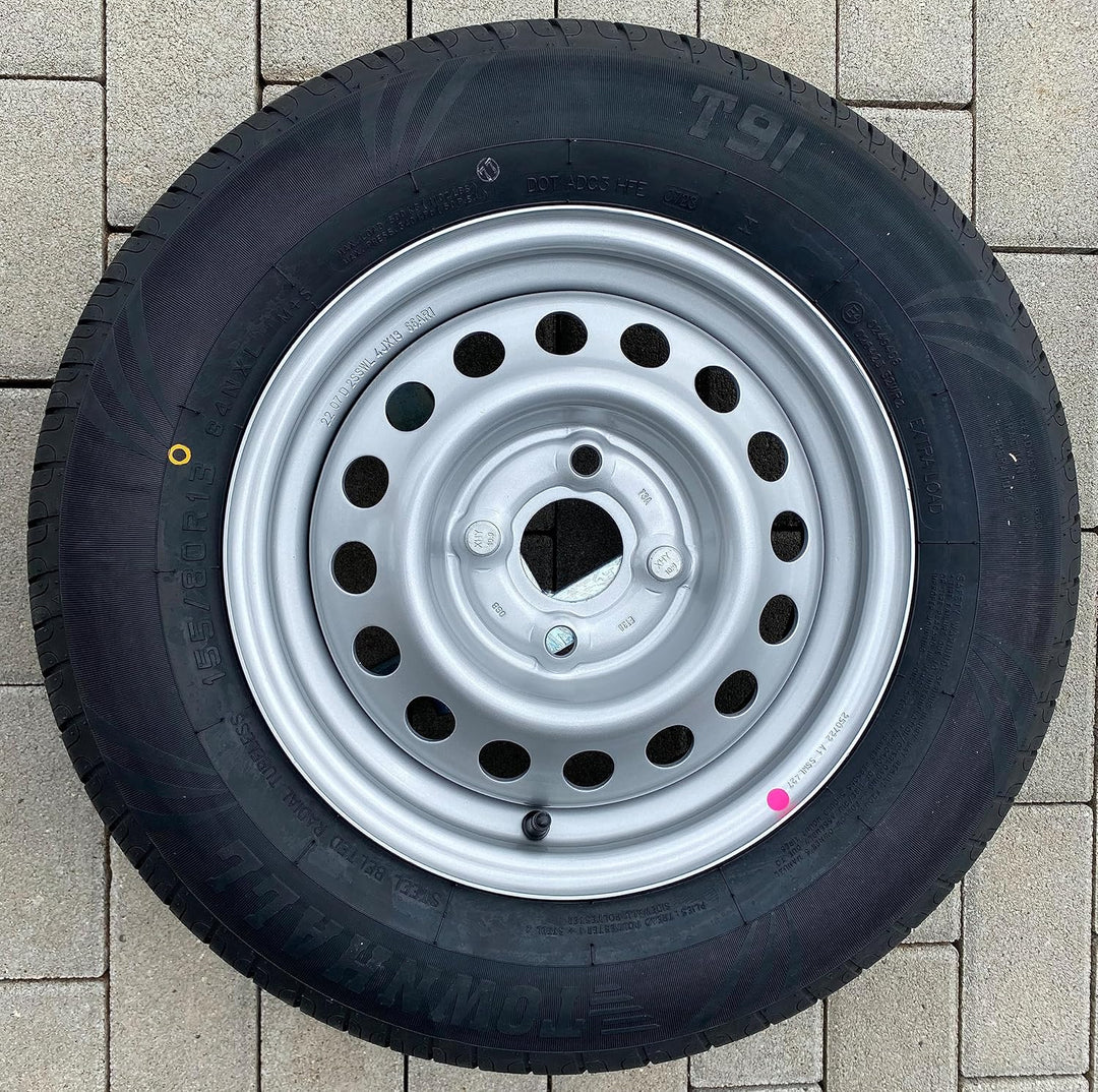AUTOLIGHT 24 Reserveradhalter für Anhänger 4-5 Loch 30 x 20 cm ab 10 Zoll aus verzinktem Stahl Felge