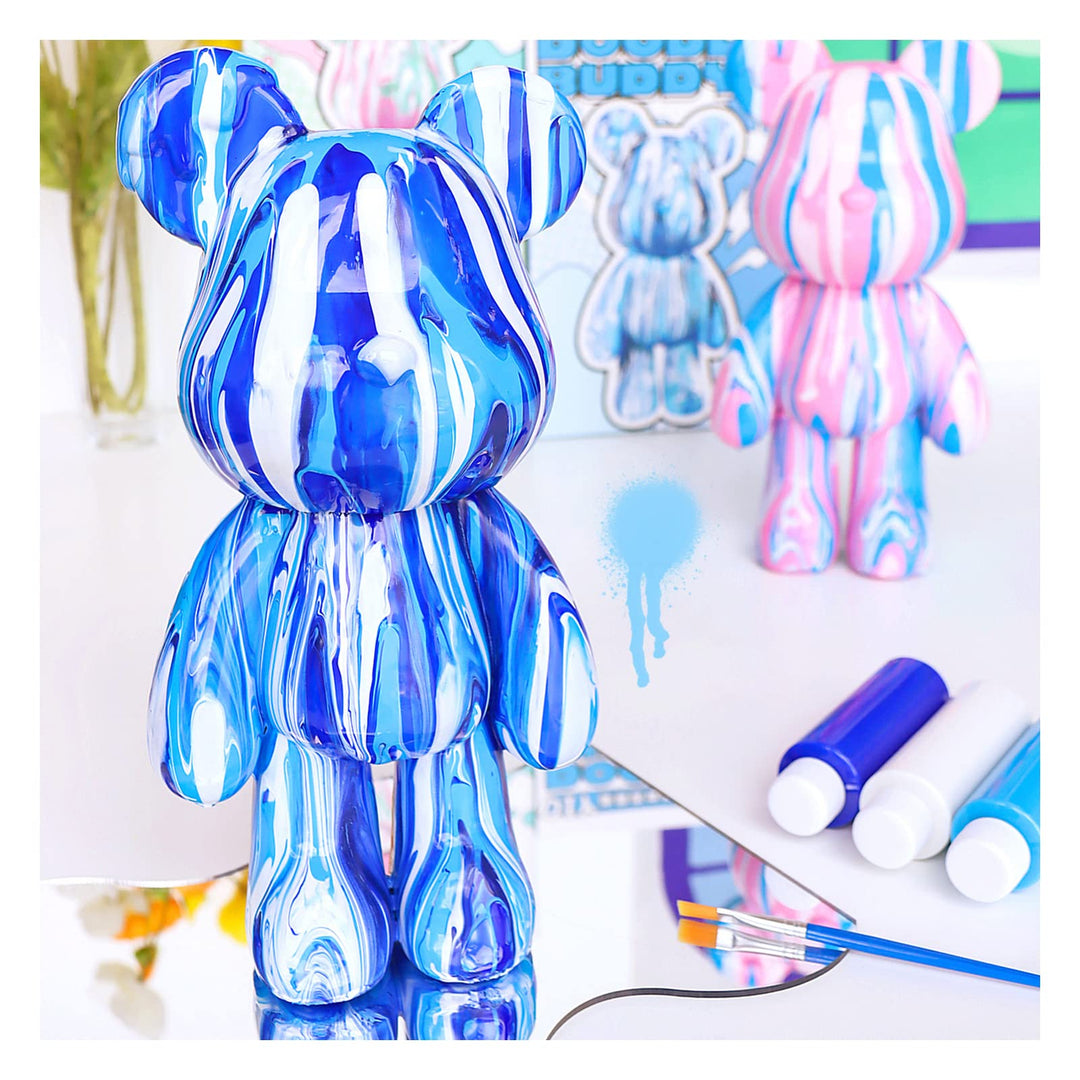 Coniuty DIY Kreative Blanko Malerei Flüssige Bär Figur Kit, Multicolor Mix Paint Design für Heimdeko
