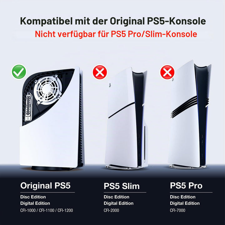 GRAUGEAR Kühl- und Staubschutz-Upgrade für PS5 Original, PS5 M.2 SSD Kühlkörperabdeckung mit Lüfter-