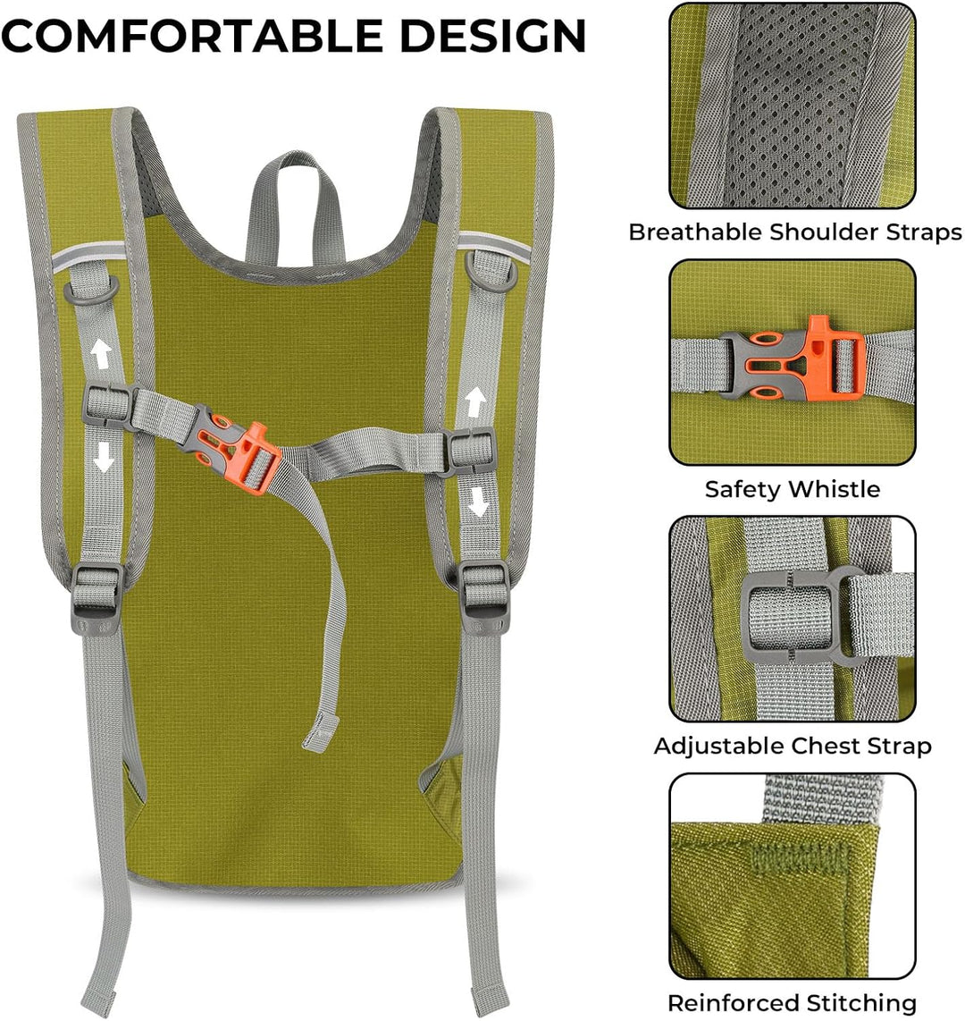 Faltbarer Wanderrucksack, Kleiner Tagesrucksack Ultraleicht für Herren & Damen, Foldable Backpack, I