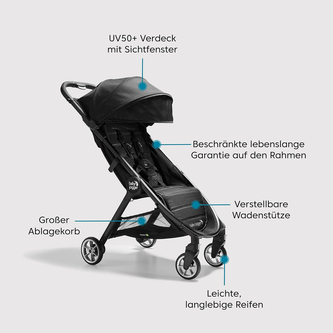 Baby Jogger City Tour 2 Reisebuggy | Kleiner, leichter und kompakter Buggy mit Einhandfalt | Pitch B