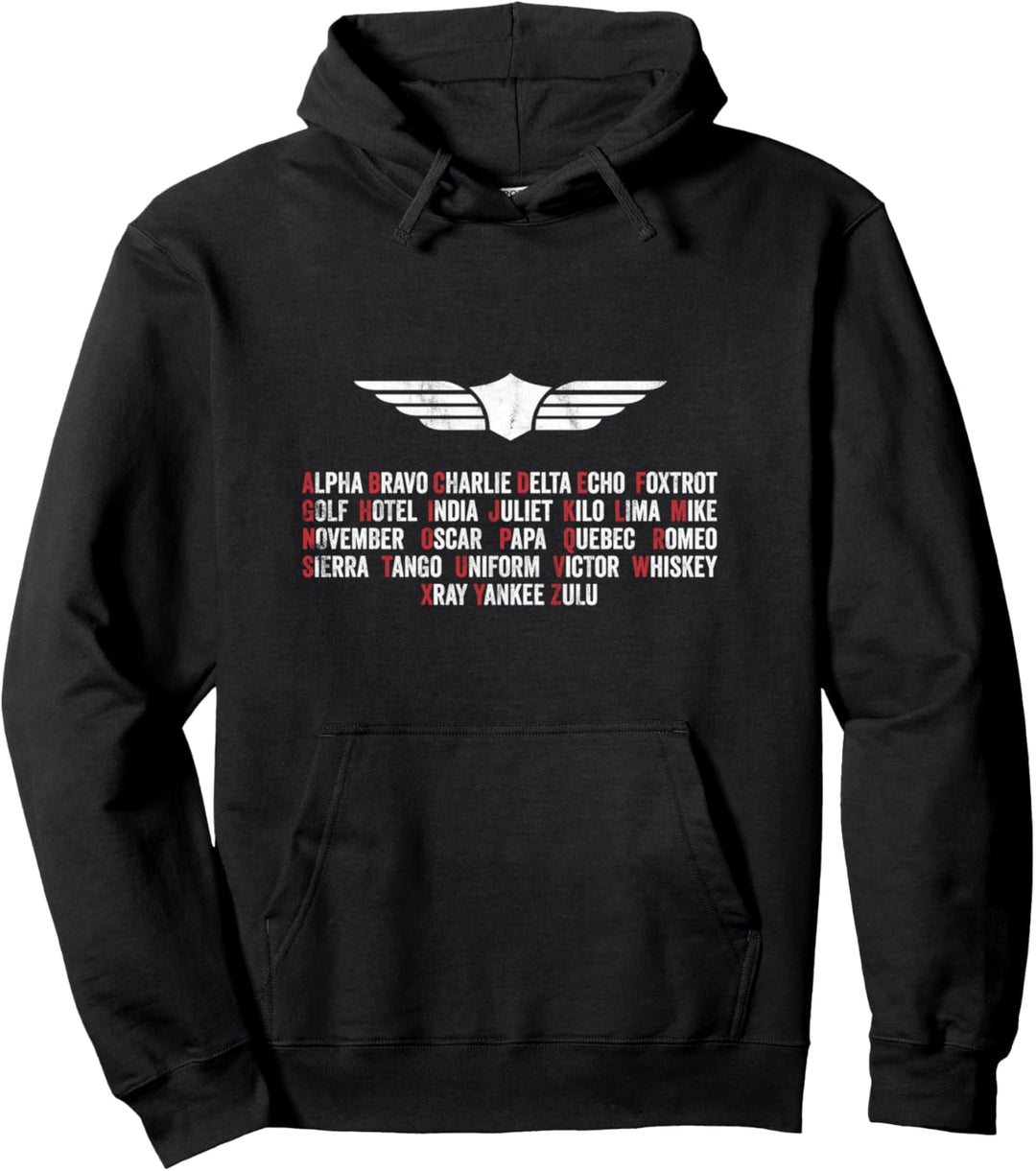 Pilot Phonetic Alphabet Vintage Retro C172 Airplane Pullover Hoodie