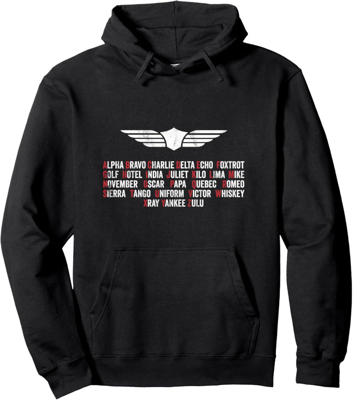 Pilot Phonetic Alphabet Vintage Retro C172 Airplane Pullover Hoodie