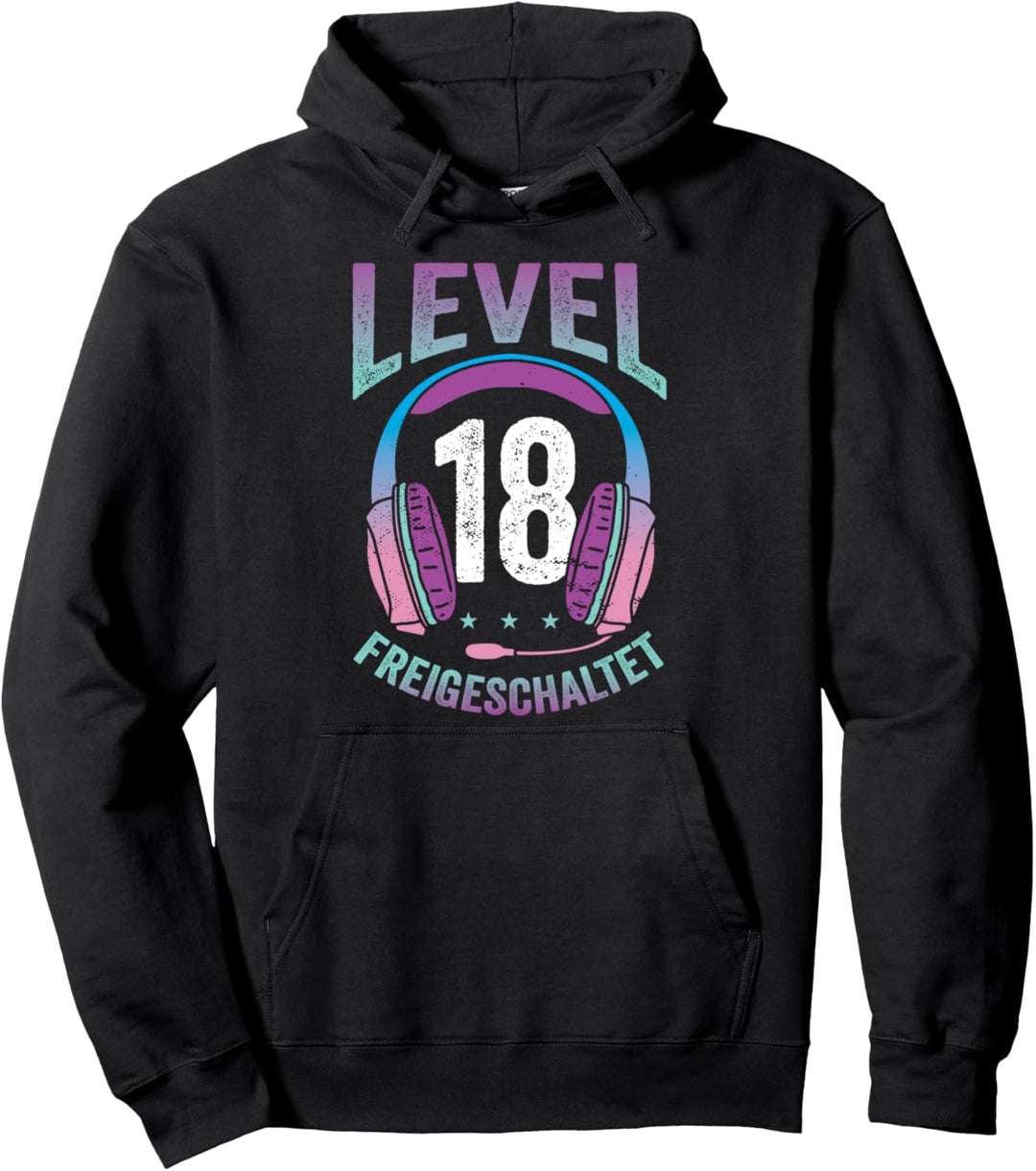 Mädchen Gamerin Level 18 Jahre Geburtstagsshirt Zockerin Pullover Hoodie
