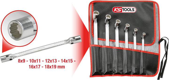 KS Tools 517.0310 CLASSIC Doppel-Gelenkschlüssel-Satz, 6-tlg.