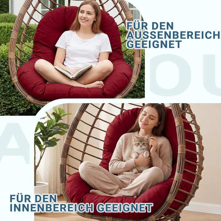 Hängesessel Kissen Ersatzkissen Outdoor: Thick Soft Polyester Sitzkissen 80x120 cm Egg Swing Cushion