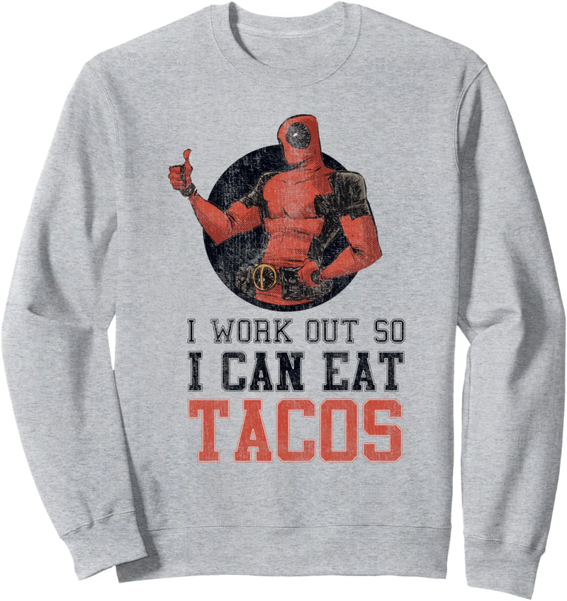 Marvel Deadpool Work Out Eat Tacos Sweatshirt