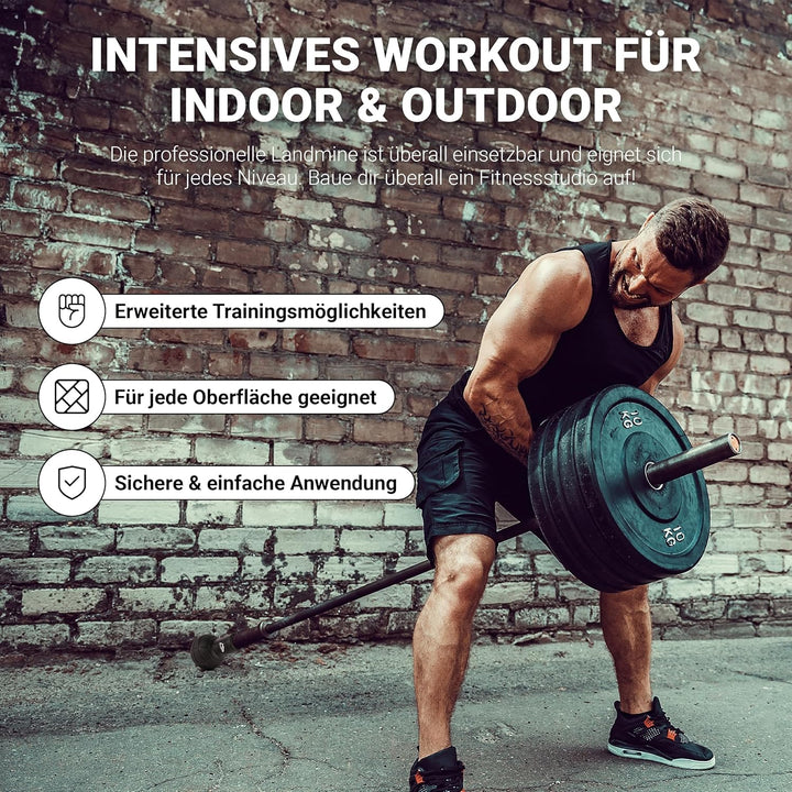 MSPORTS Landmine, Langhantelaufnahme, Anbaugerät für Langhantelstangen mit 25 oder 50 mm